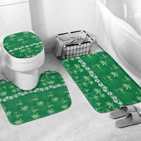 Green Hawaii Palm Tree Hibiscus Bathroom Set Fantasy Summer Vibe LT01 Mat Set Only (3 pcs) One Size Green - Polynesian Pride
