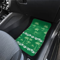 Green Hawaii Palm Tree Hibiscus Car Mats Fantasy Summer Vibe LT01 - Polynesian Pride