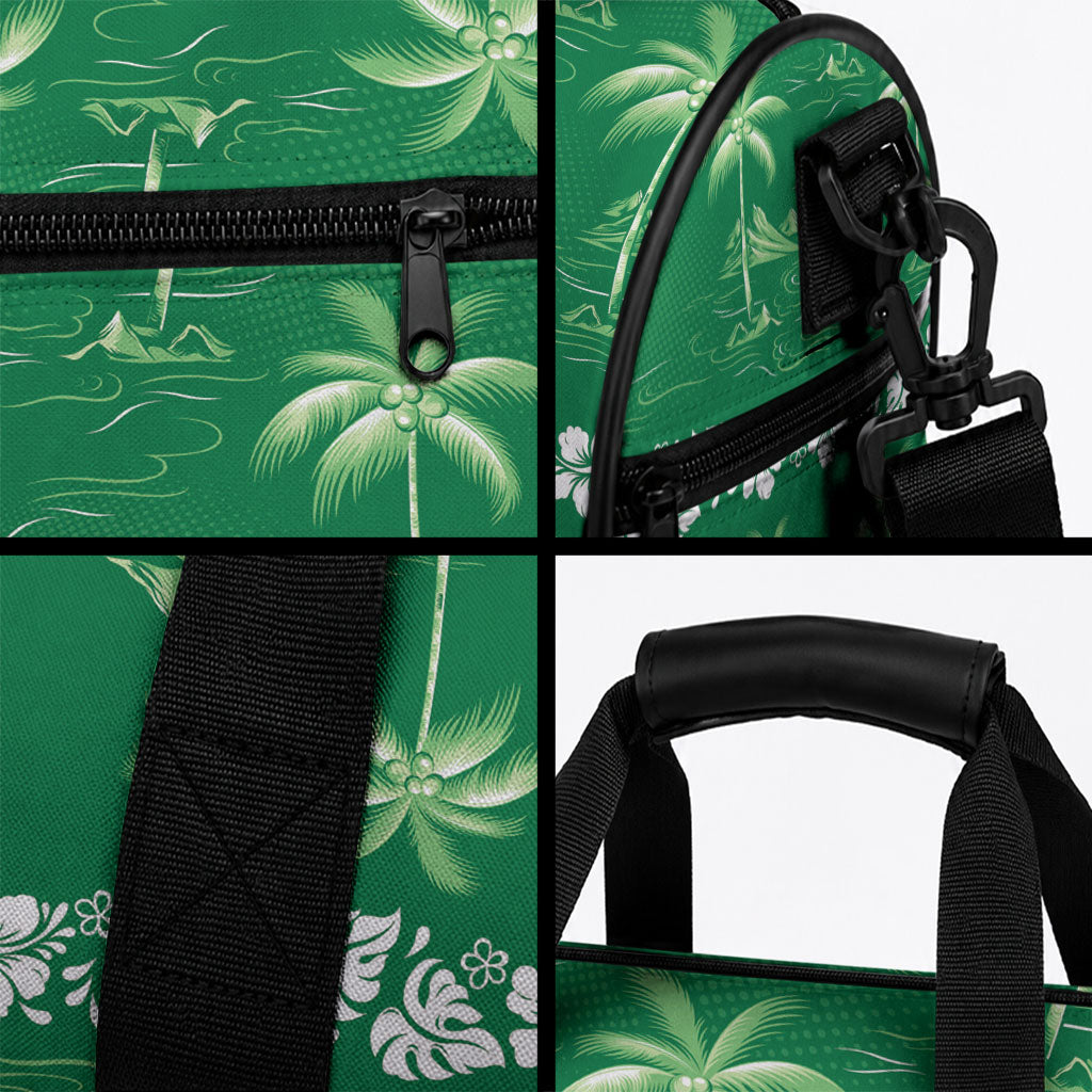 Green Hawaii Palm Tree Hibiscus Duffle Bag Fantasy Summer Vibe