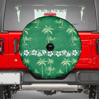 Green Hawaii Palm Tree Hibiscus Spare Tire Cover Fantasy Summer Vibe LT01 - Polynesian Pride