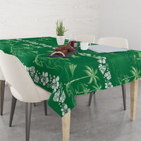 Green Hawaii Palm Tree Hibiscus Tablecloth Fantasy Summer Vibe LT01 - Polynesian Pride