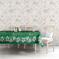 Green Hawaii Palm Tree Hibiscus Tablecloth Fantasy Summer Vibe LT01 - Polynesian Pride