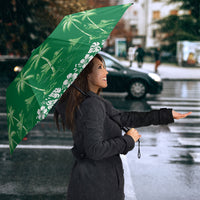 Green Hawaii Palm Tree Hibiscus Umbrella Fantasy Summer Vibe LT01 - Polynesian Pride