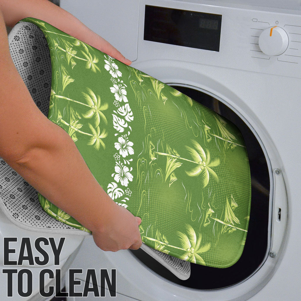 Olive Green Hawaii Palm Tree Hibiscus Bathroom Set Fantasy Summer Vibe LT01 - Polynesian Pride