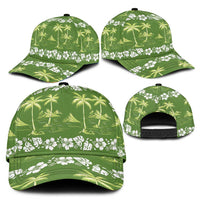 Olive Green Hawaii Palm Tree Hibiscus Classic Cap Fantasy Summer Vibe LT01 - Polynesian Pride