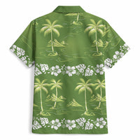 Olive Green Hawaii Palm Tree Hibiscus Hawaiian Shirt Fantasy Summer Vibe LT01 - Polynesian Pride