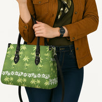Olive Green Hawaii Palm Tree Hibiscus Leather Bag Fantasy Summer Vibe LT01 - Polynesian Pride