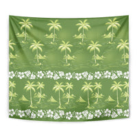 Olive Green Hawaii Palm Tree Hibiscus Tapestry Fantasy Summer Vibe LT01 - Polynesian Pride