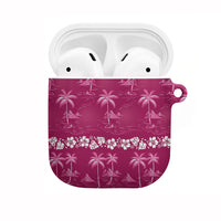 Pink Hawaii Palm Tree Hibiscus AirPods Case Fantasy Summer Vibe LT01 Pink - Polynesian Pride