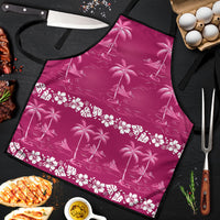 Pink Hawaii Palm Tree Hibiscus Apron Fantasy Summer Vibe LT01 Pink - Polynesian Pride