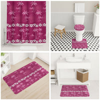 Pink Hawaii Palm Tree Hibiscus Bathroom Set Fantasy Summer Vibe LT01 - Polynesian Pride
