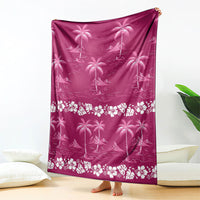 Pink Hawaii Palm Tree Hibiscus Blanket Fantasy Summer Vibe LT01 - Polynesian Pride