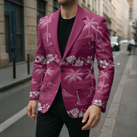 Pink Hawaii Palm Tree Hibiscus Blazer Fantasy Summer Vibe LT01 - Polynesian Pride