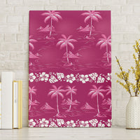 Pink Hawaii Palm Tree Hibiscus Canvas Wall Art Fantasy Summer Vibe LT01 Without Frame Pink - Polynesian Pride