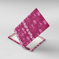 Pink Hawaii Palm Tree Hibiscus Canvas Wall Art Fantasy Summer Vibe LT01 With Frame Pink - Polynesian Pride