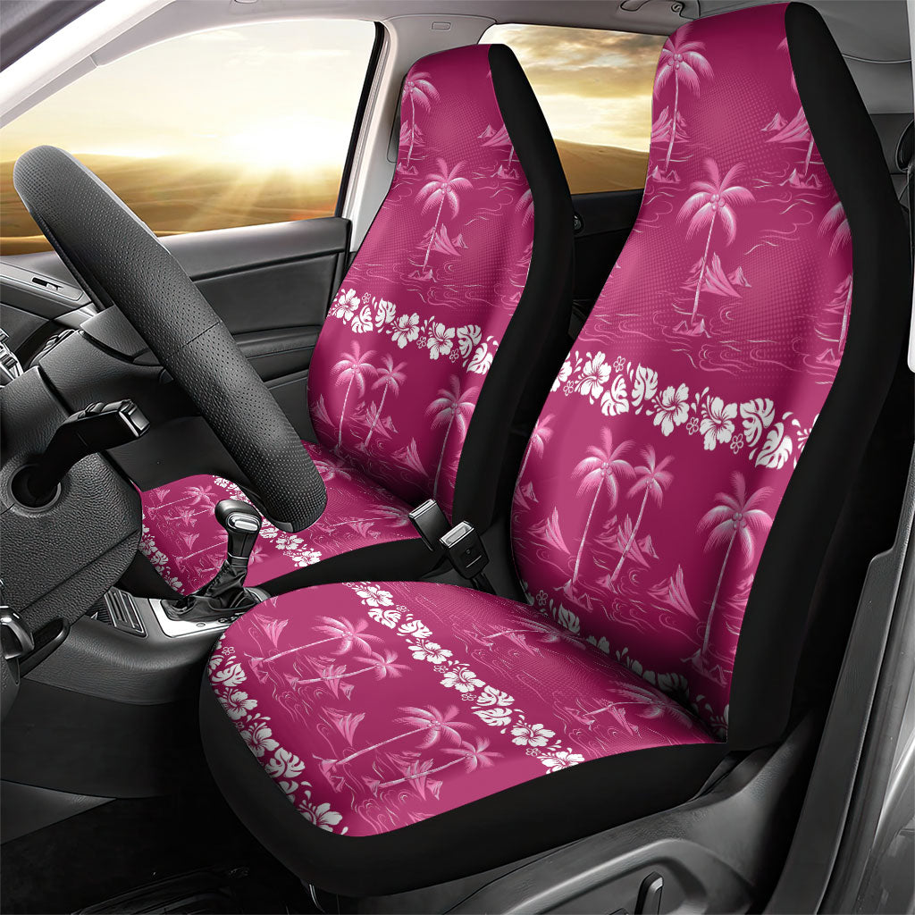 Pink Hawaii Palm Tree Hibiscus Car Seat Cover Fantasy Summer Vibe LT01 - Polynesian Pride