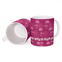 Pink Hawaii Palm Tree Hibiscus Ceramic Mug Fantasy Summer Vibe LT01 - Polynesian Pride