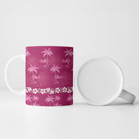 Pink Hawaii Palm Tree Hibiscus Ceramic Mug Fantasy Summer Vibe LT01 - Polynesian Pride