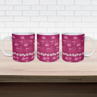 Pink Hawaii Palm Tree Hibiscus Ceramic Mug Fantasy Summer Vibe LT01 - Polynesian Pride
