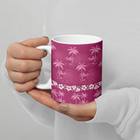 Pink Hawaii Palm Tree Hibiscus Ceramic Mug Fantasy Summer Vibe LT01 - Polynesian Pride