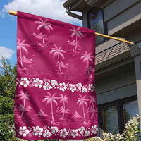 Pink Hawaii Palm Tree Hibiscus Garden Flag Fantasy Summer Vibe LT01 - Polynesian Pride
