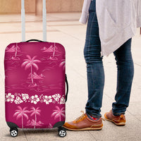 Pink Hawaii Palm Tree Hibiscus Luggage Cover Fantasy Summer Vibe LT01 Pink - Polynesian Pride