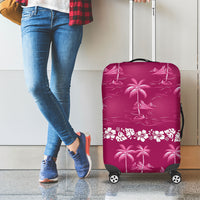 Pink Hawaii Palm Tree Hibiscus Luggage Cover Fantasy Summer Vibe LT01 - Polynesian Pride