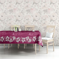 Pink Hawaii Palm Tree Hibiscus Tablecloth Fantasy Summer Vibe LT01 - Polynesian Pride