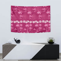 Pink Hawaii Palm Tree Hibiscus Tapestry Fantasy Summer Vibe LT01 - Polynesian Pride