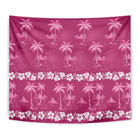 Pink Hawaii Palm Tree Hibiscus Tapestry Fantasy Summer Vibe LT01 - Polynesian Pride
