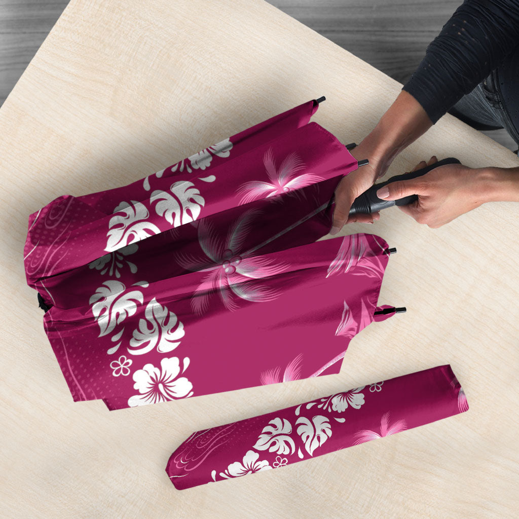 Pink Hawaii Palm Tree Hibiscus Umbrella Fantasy Summer Vibe LT01 - Polynesian Pride