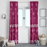 Pink Hawaii Palm Tree Hibiscus Window Curtain Fantasy Summer Vibe LT01 - Polynesian Pride