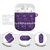 Purple Hawaii Palm Tree Hibiscus AirPods Case Fantasy Summer Vibe LT01 - Polynesian Pride