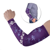 Purple Hawaii Palm Tree Hibiscus Arm Sleeves Fantasy Summer Vibe LT01 Set of 2 Purple - Polynesian Pride