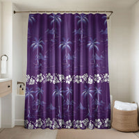 Purple Hawaii Palm Tree Hibiscus Bathroom Set Fantasy Summer Vibe LT01 Shower Curtain Only Purple - Polynesian Pride