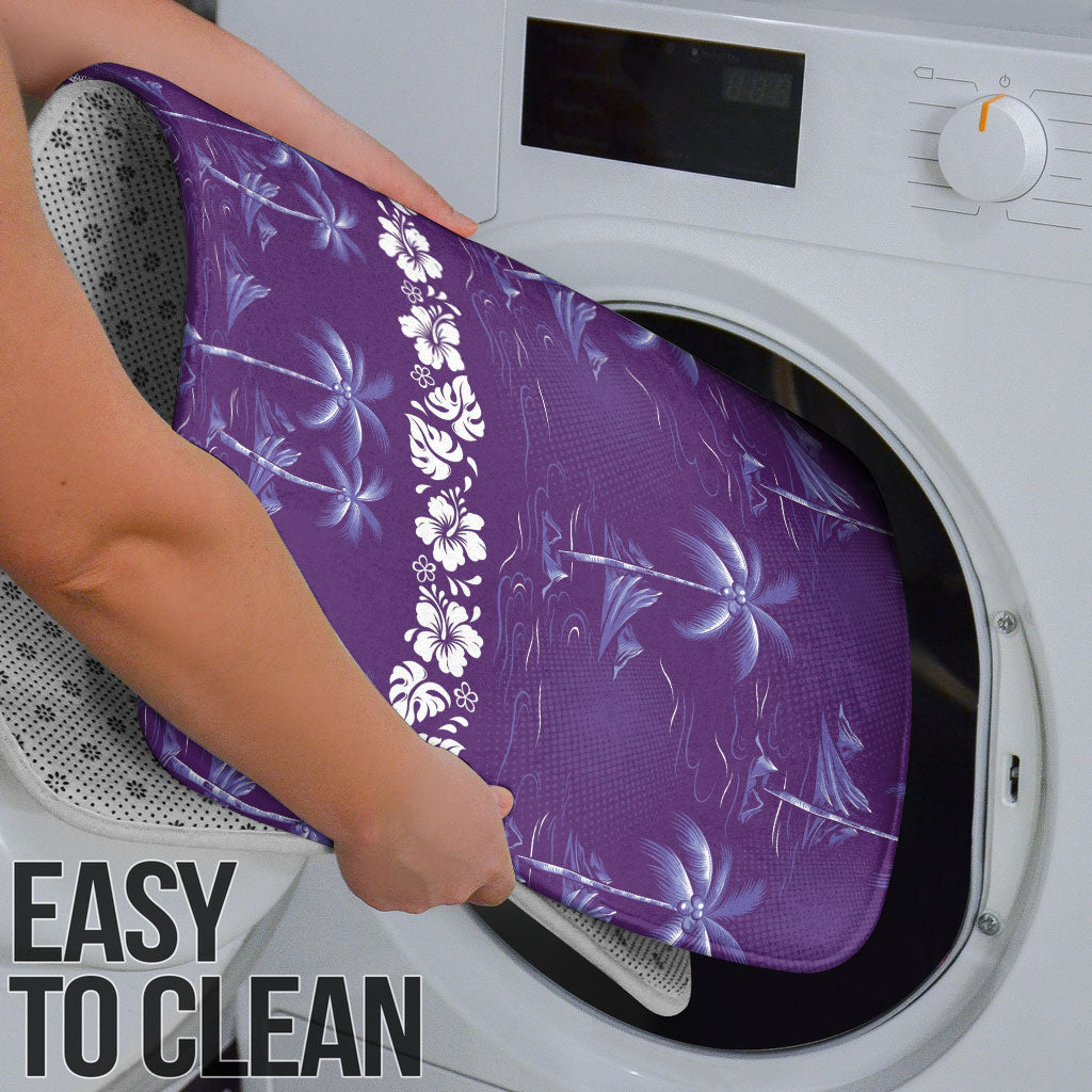 Purple Hawaii Palm Tree Hibiscus Bathroom Set Fantasy Summer Vibe LT01 - Polynesian Pride
