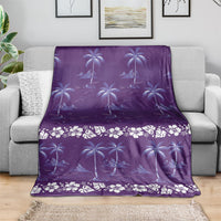 Purple Hawaii Palm Tree Hibiscus Blanket Fantasy Summer Vibe LT01 - Polynesian Pride