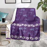 Purple Hawaii Palm Tree Hibiscus Blanket Fantasy Summer Vibe LT01 - Polynesian Pride