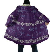 Purple Hawaii Palm Tree Hibiscus Cloak Fantasy Summer Vibe