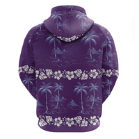 Purple Hawaii Palm Tree Hibiscus Hoodie Fantasy Summer Vibe LT01 - Polynesian Pride