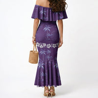 Purple Hawaii Palm Tree Hibiscus Mermaid Dress Fantasy Summer Vibe LT01 - Polynesian Pride