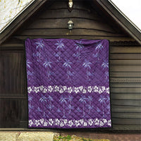 Purple Hawaii Palm Tree Hibiscus Quilt Fantasy Summer Vibe LT01 - Polynesian Pride