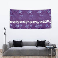 Purple Hawaii Palm Tree Hibiscus Tapestry Fantasy Summer Vibe LT01 - Polynesian Pride