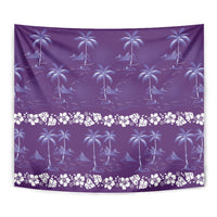 Purple Hawaii Palm Tree Hibiscus Tapestry Fantasy Summer Vibe LT01 - Polynesian Pride