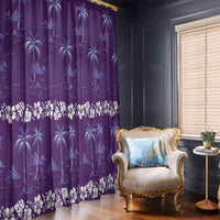 Purple Hawaii Palm Tree Hibiscus Window Curtain Fantasy Summer Vibe LT01 - Polynesian Pride