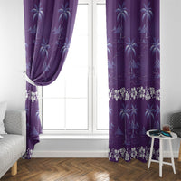 Purple Hawaii Palm Tree Hibiscus Window Curtain Fantasy Summer Vibe LT01 - Polynesian Pride