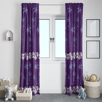 Purple Hawaii Palm Tree Hibiscus Window Curtain Fantasy Summer Vibe LT01 - Polynesian Pride