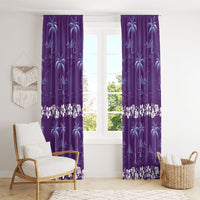 Purple Hawaii Palm Tree Hibiscus Window Curtain Fantasy Summer Vibe LT01 - Polynesian Pride
