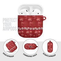 Red Hawaii Palm Tree Hibiscus AirPods Case Fantasy Summer Vibe LT01 - Polynesian Pride