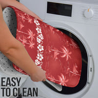 Red Hawaii Palm Tree Hibiscus Bathroom Set Fantasy Summer Vibe LT01 - Polynesian Pride